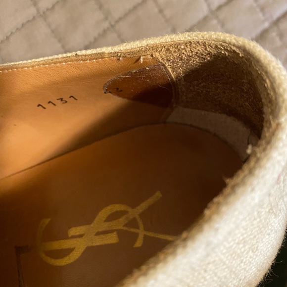 YSL Painted Canvas Slip On Loafers. - Picture 4 of 7